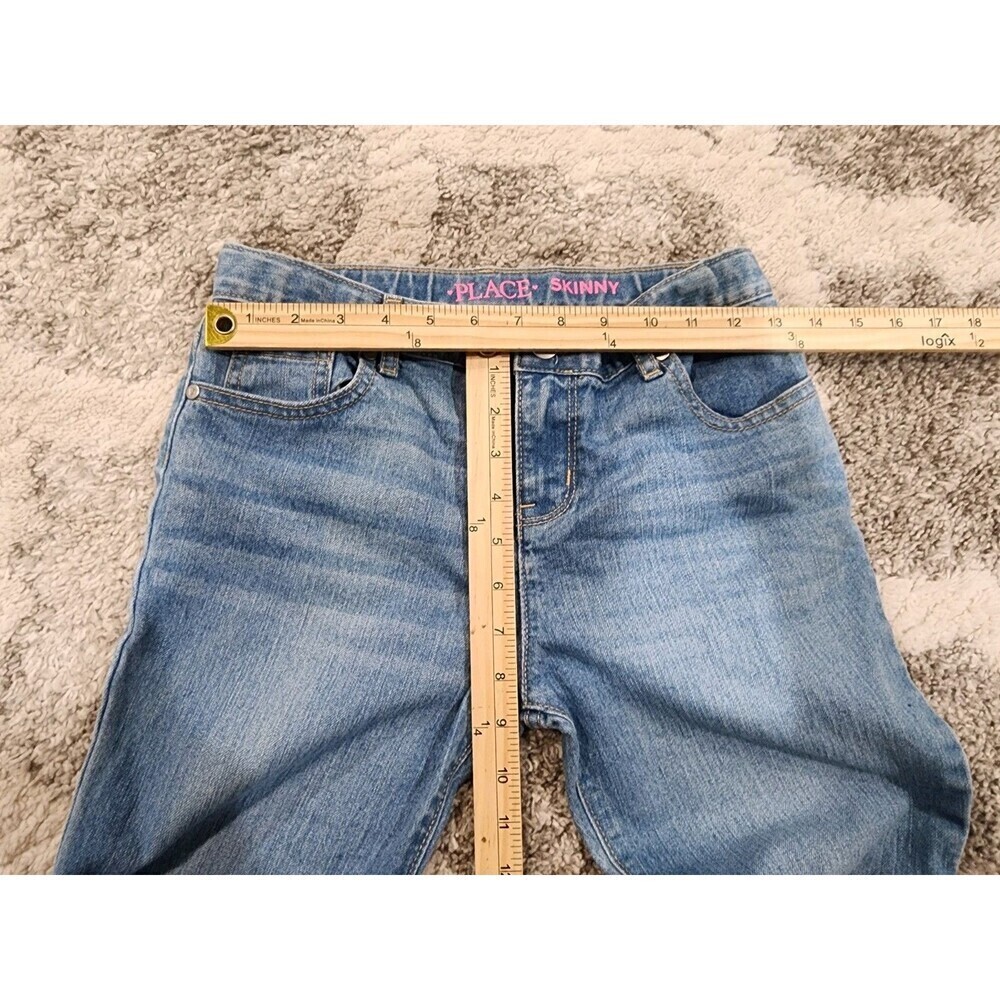 THE CHILDRENS PLACE GIRLS BLUE JEANS SKINNY SIZE 14 Light Wash Adjustable Waist - Picture 3 of 8